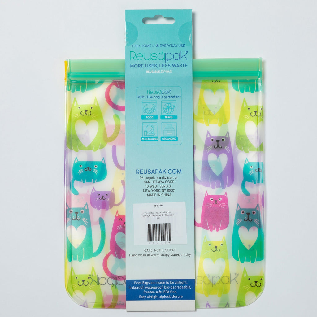 Reusable Food Storage Bags Set of 2 | Airtight Leakproof BPA-Free Freezer-Safe Reusable Bags