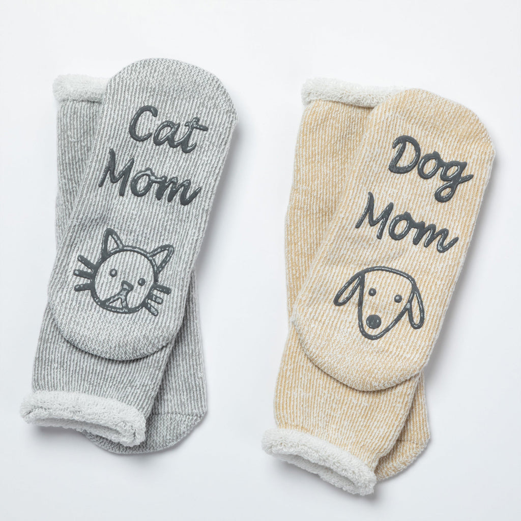 Dog Mom & Cat Mom Non-Slip Gripper Slipper Socks