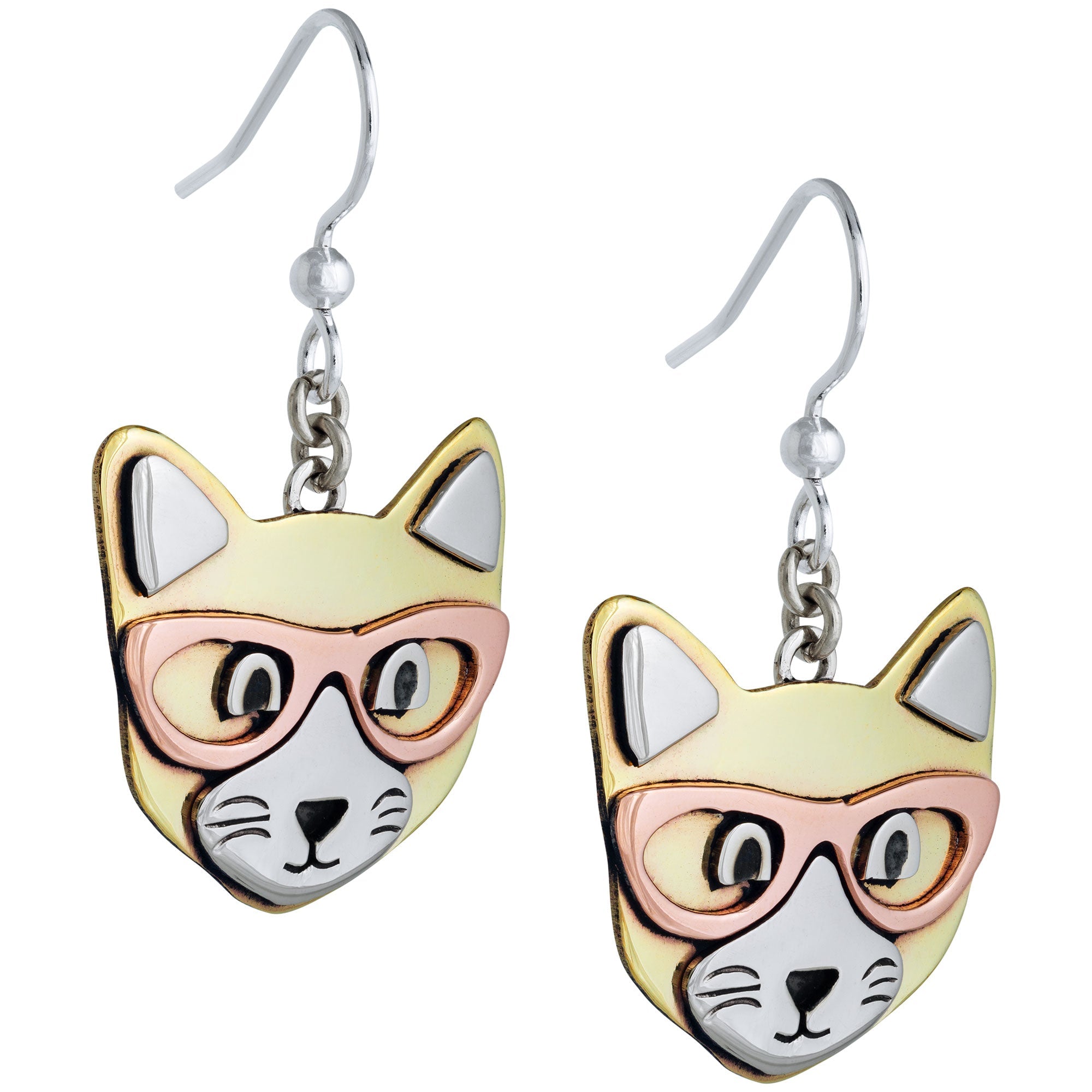 Cat & Dog Mixed Metal Earrings | Handmade, Fair Trade