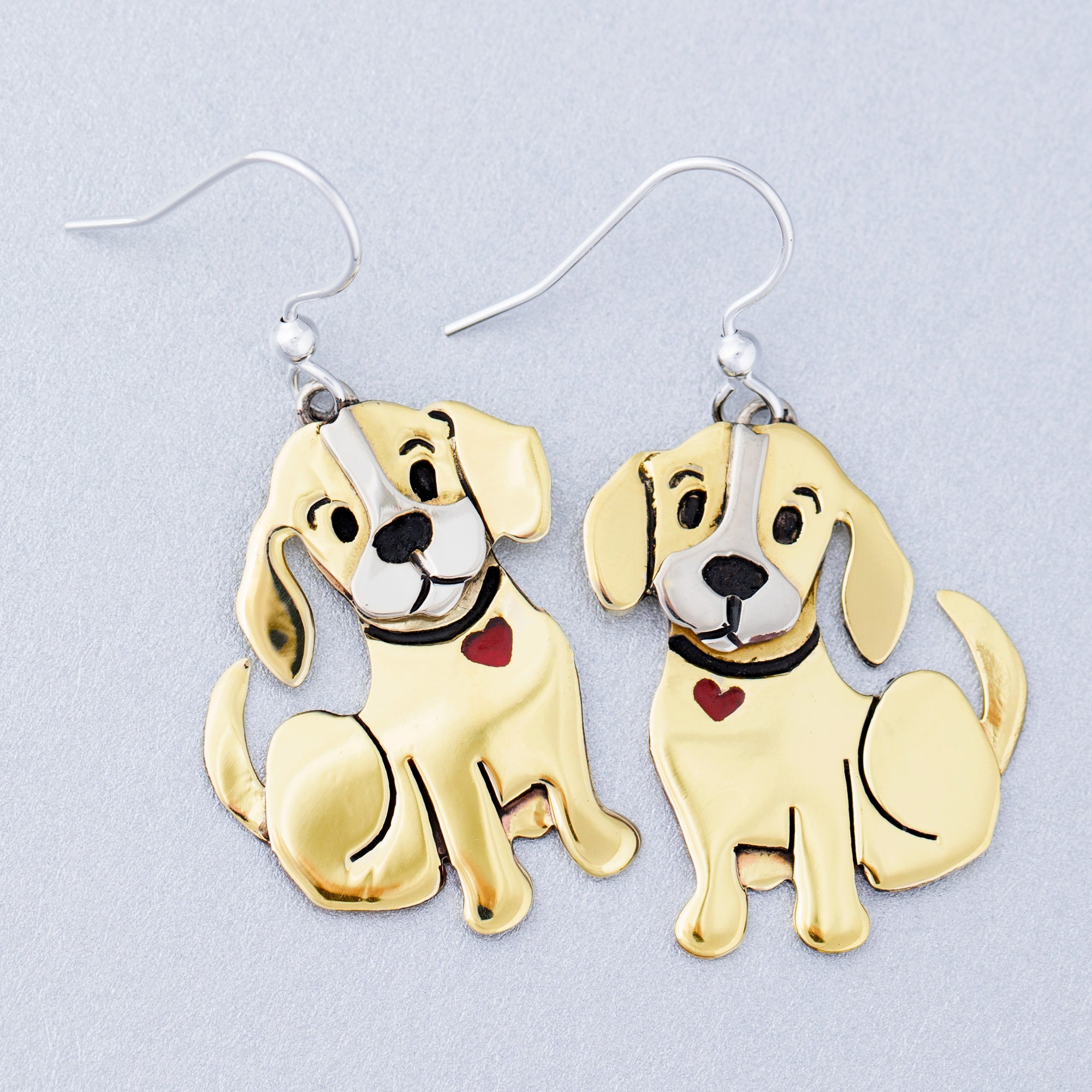 Cat & Dog Mixed Metal Earrings | Handmade, Fair Trade