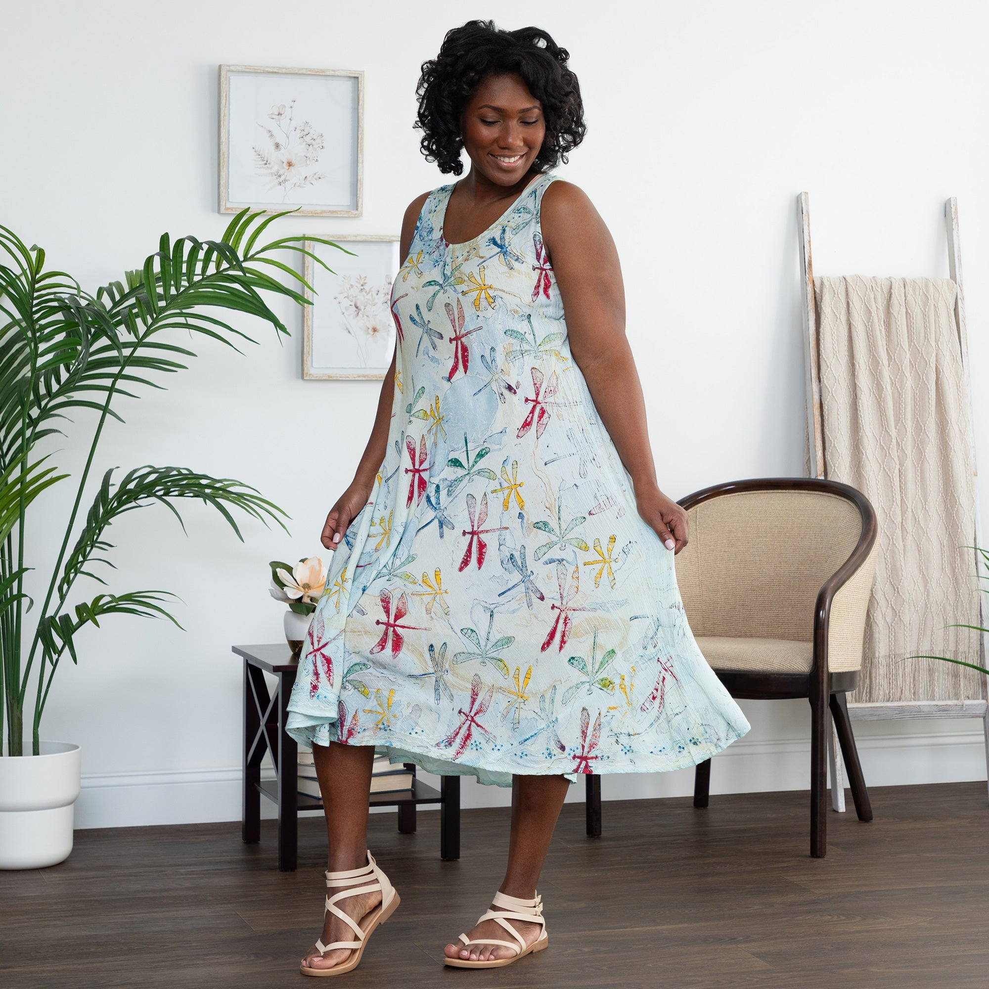 Dancing Dragonflies Long Dress | Fair Trade