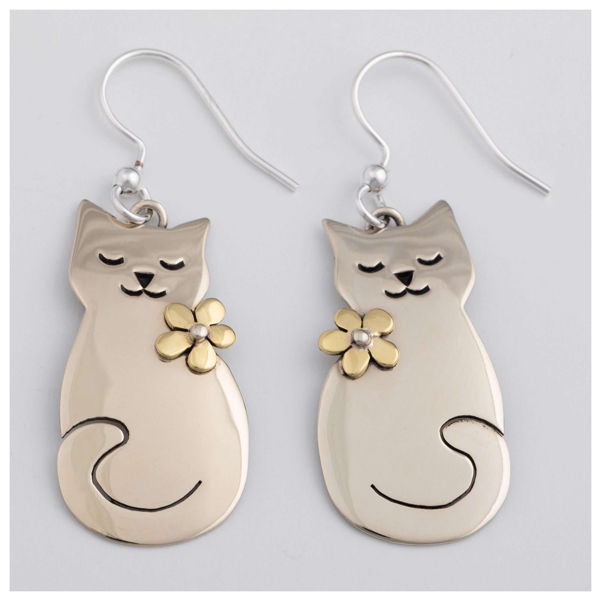Cat & Dog Mixed Metal Earrings | Handmade, Fair Trade