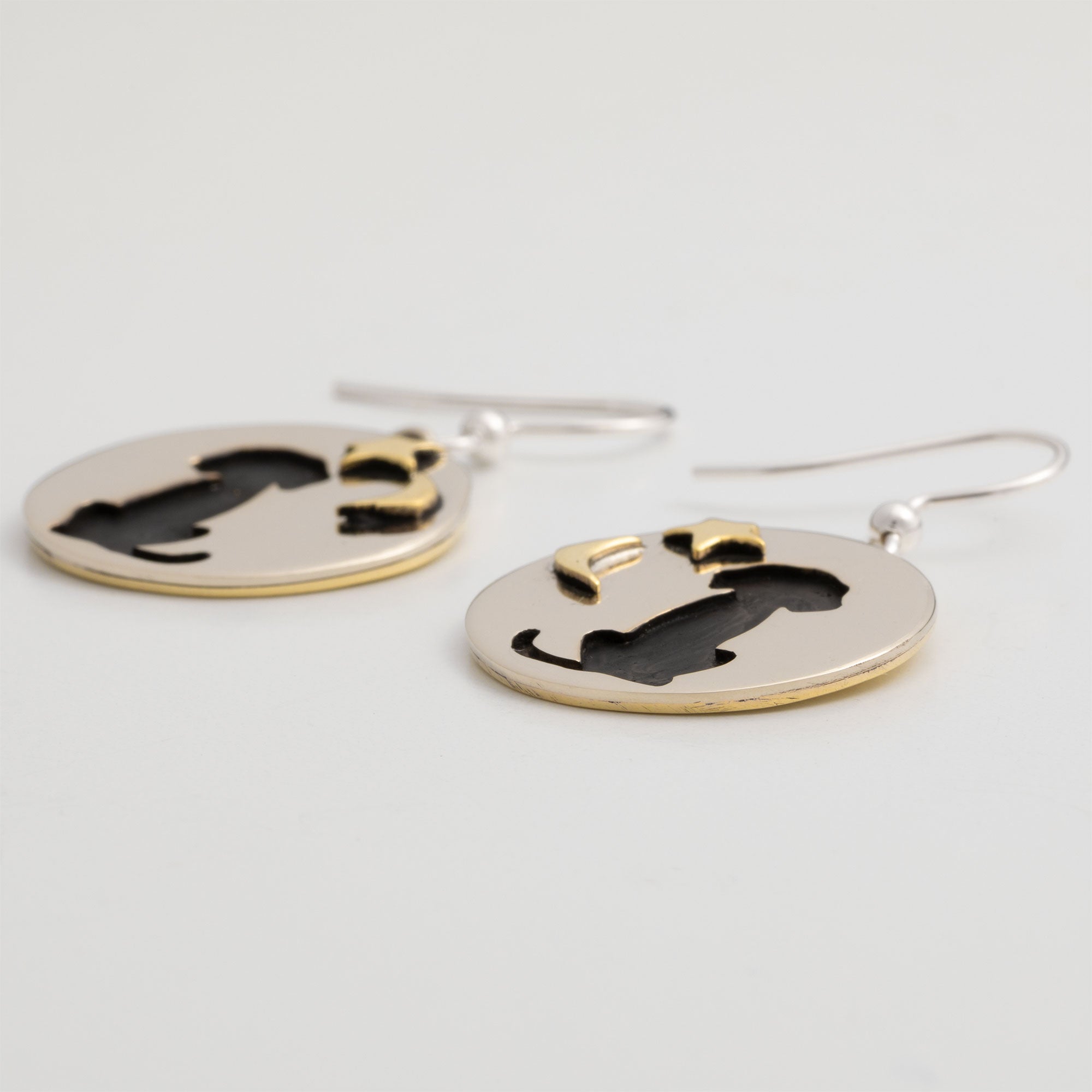 Cat & Dog Mixed Metal Earrings | Handmade, Fair Trade