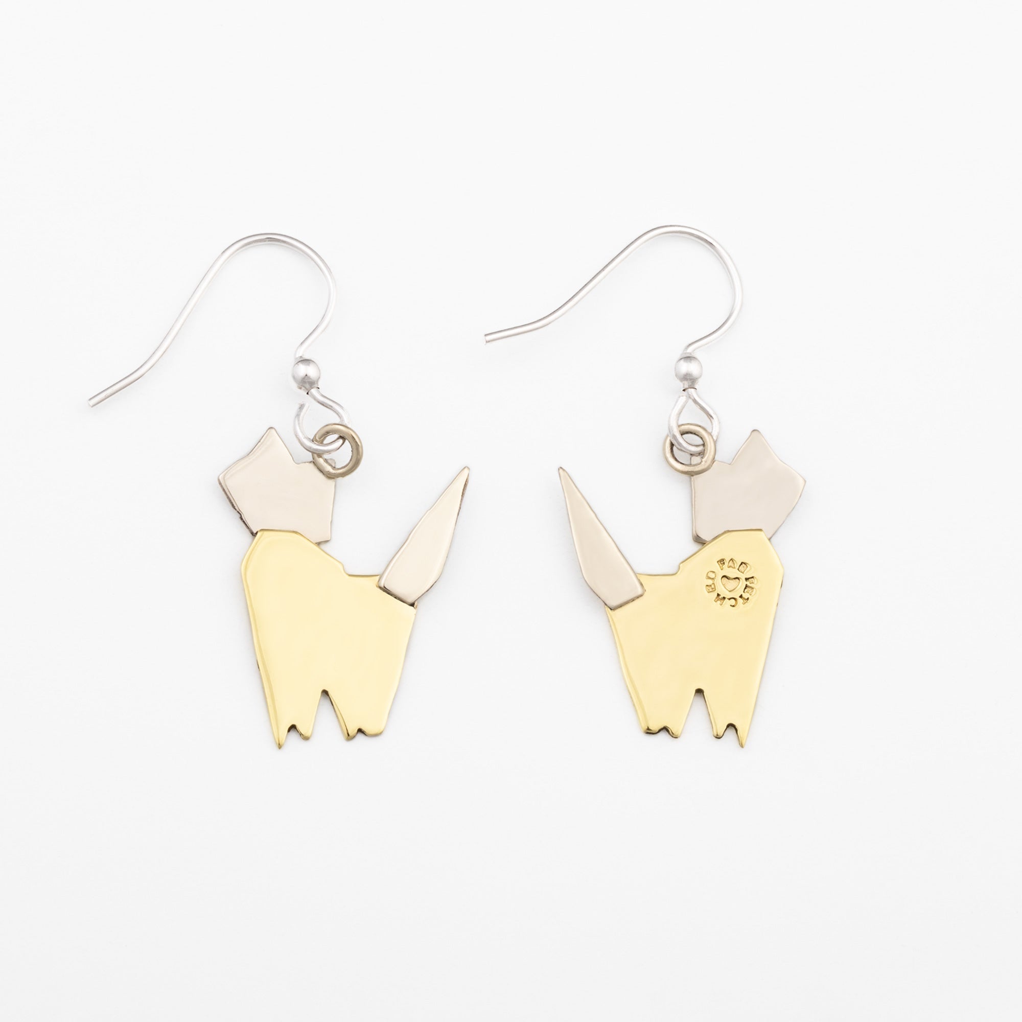 Cat & Dog Mixed Metal Earrings | Handmade, Fair Trade