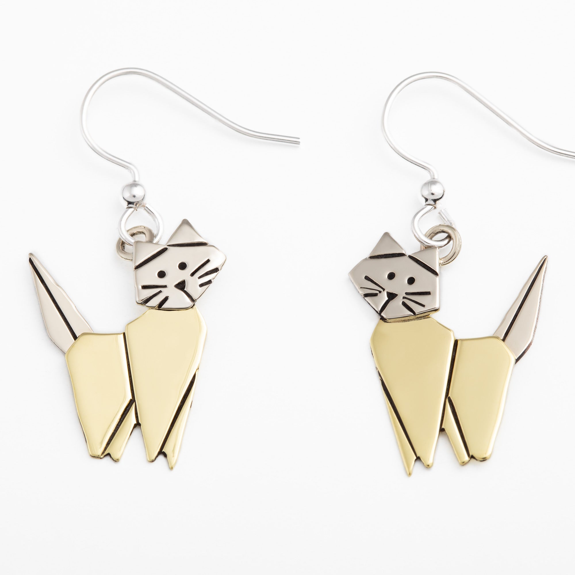 Cat & Dog Mixed Metal Earrings | Handmade, Fair Trade
