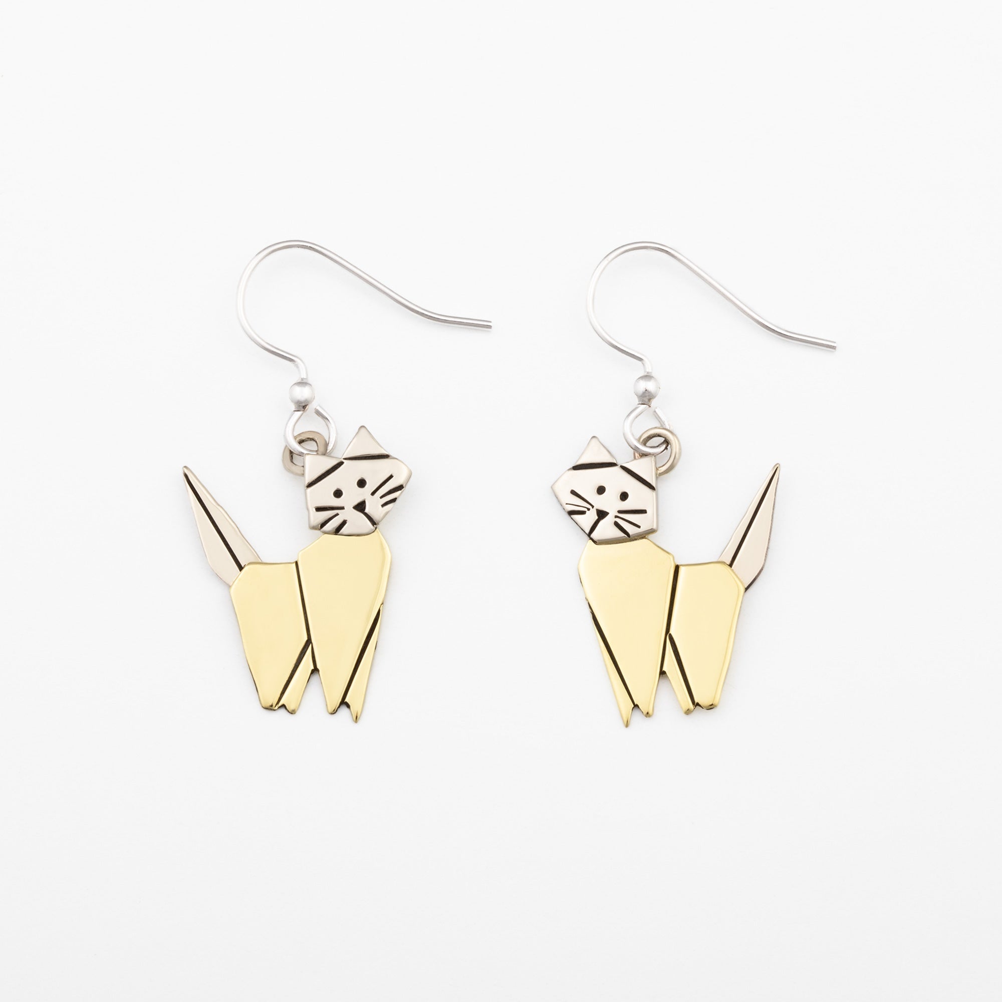 Cat & Dog Mixed Metal Earrings | Handmade, Fair Trade