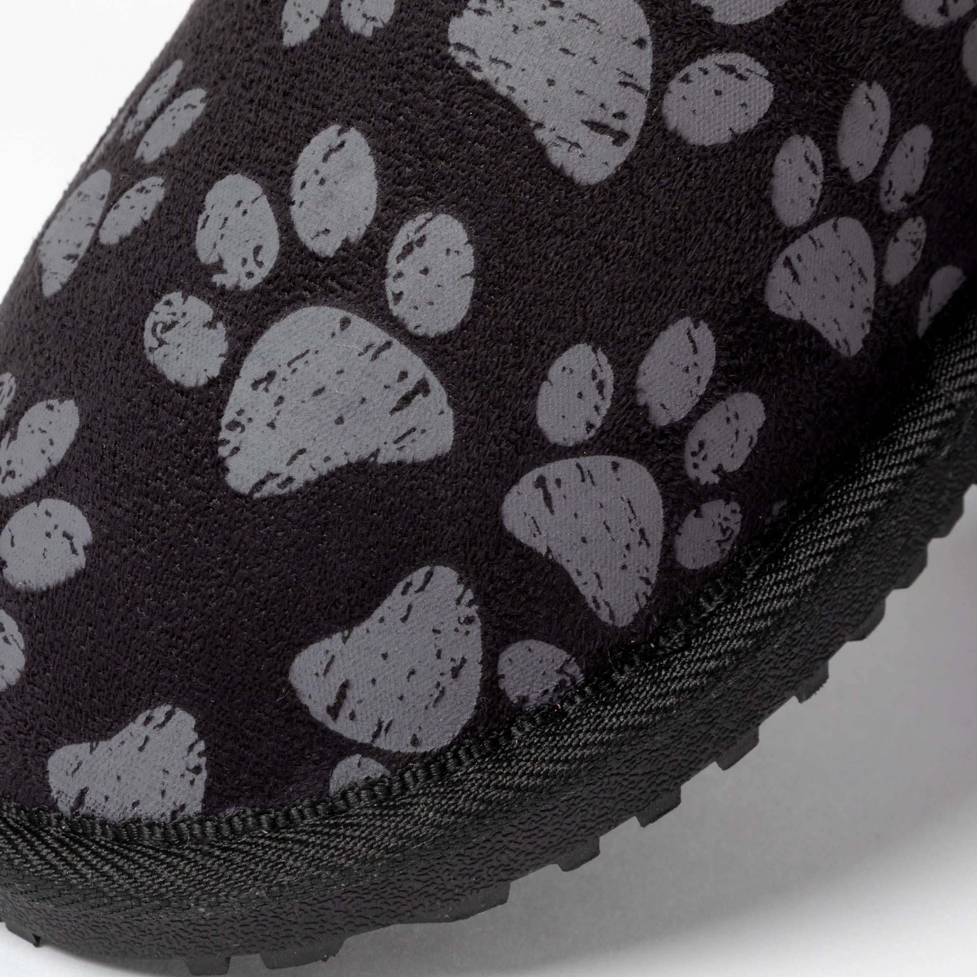 All Over Paws Faux Suede Slide-in Ankle Boots