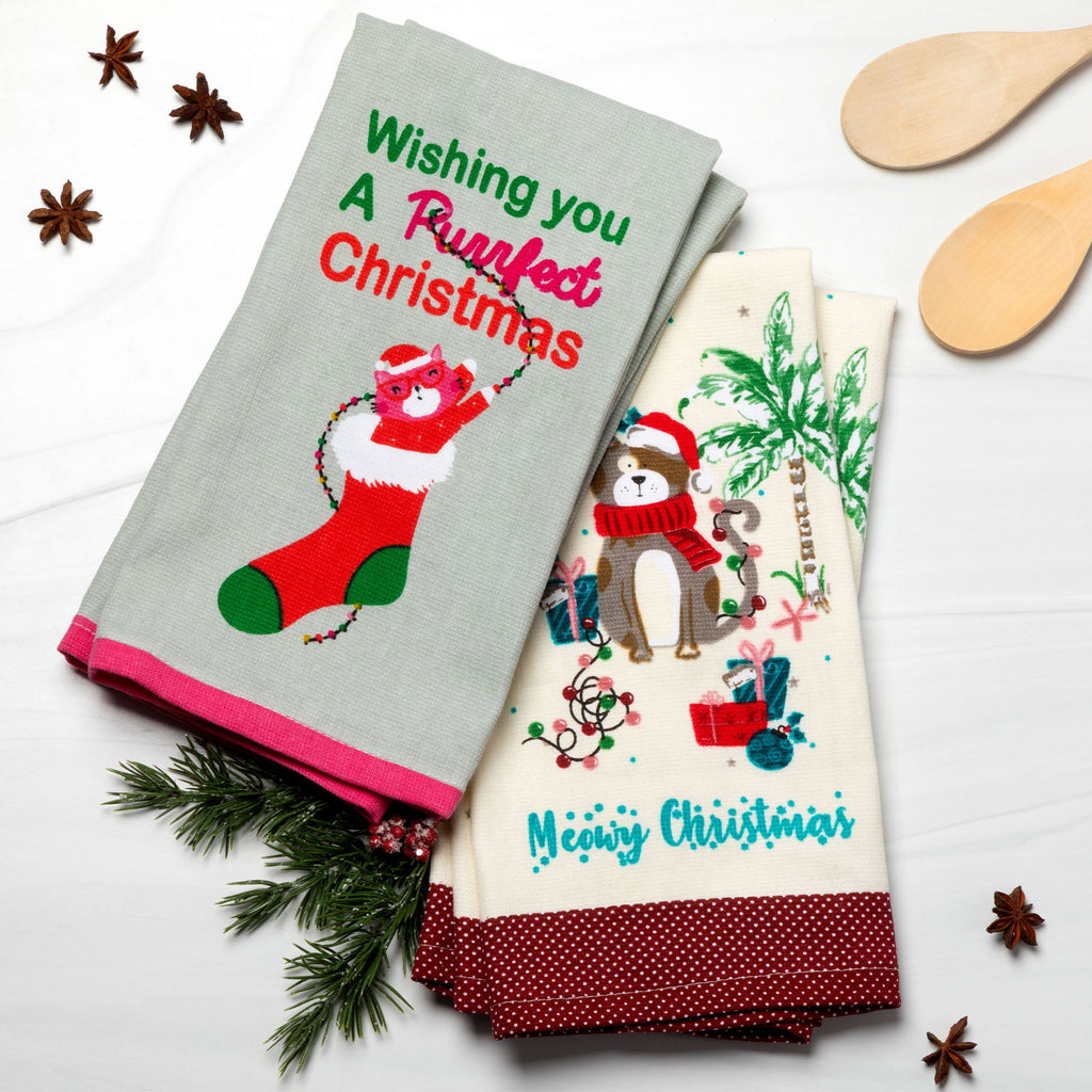 Purrfect Holiday Kitchen Towel - Set of 2
