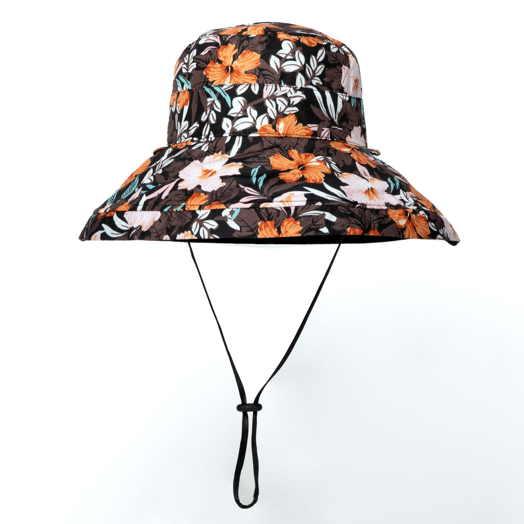 Reversible Paw & Tropical Wide Brim Sun Hat with Adjustable Chin Strap