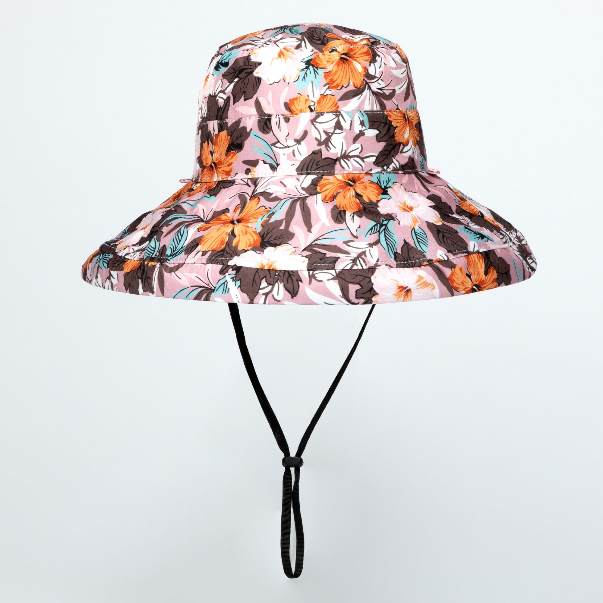 Reversible Paw & Tropical Wide Brim Sun Hat with Adjustable Chin Strap