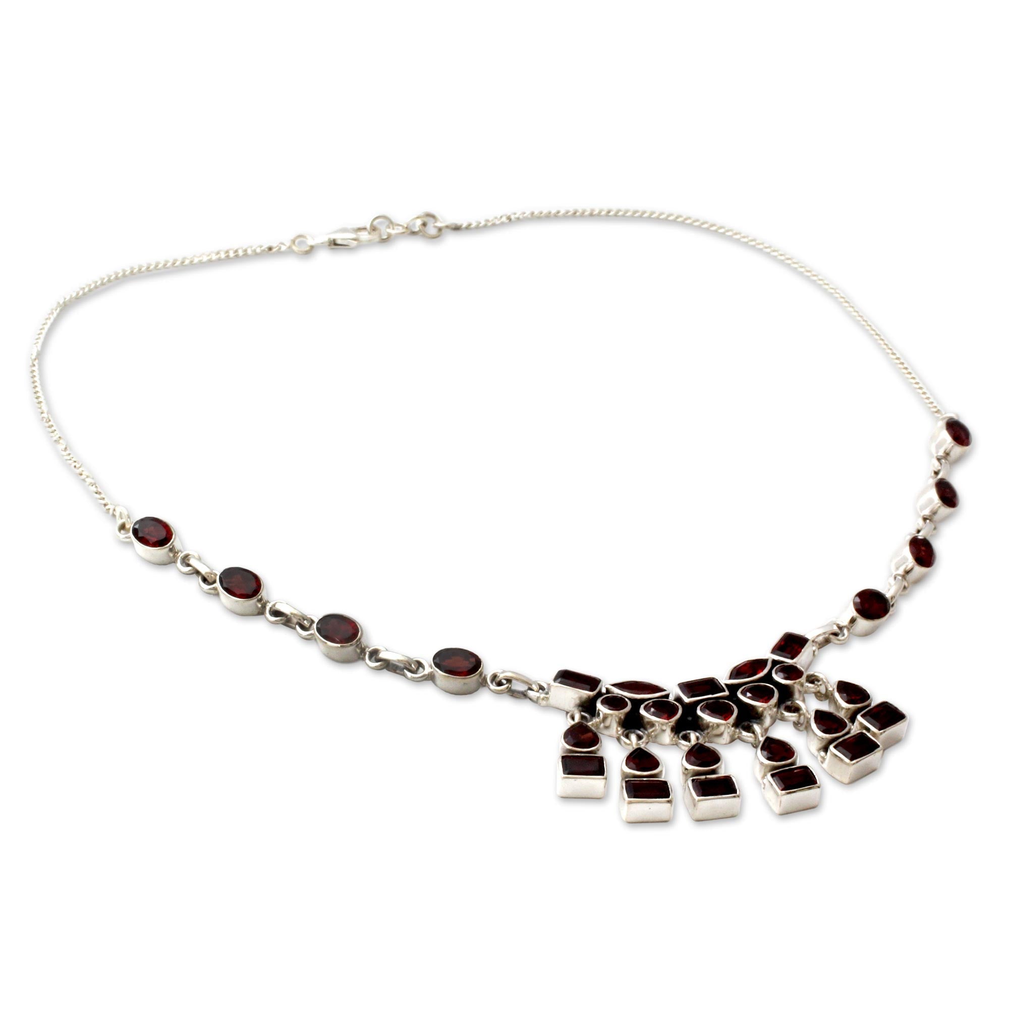 Queen of India Garnet Pendant Necklace