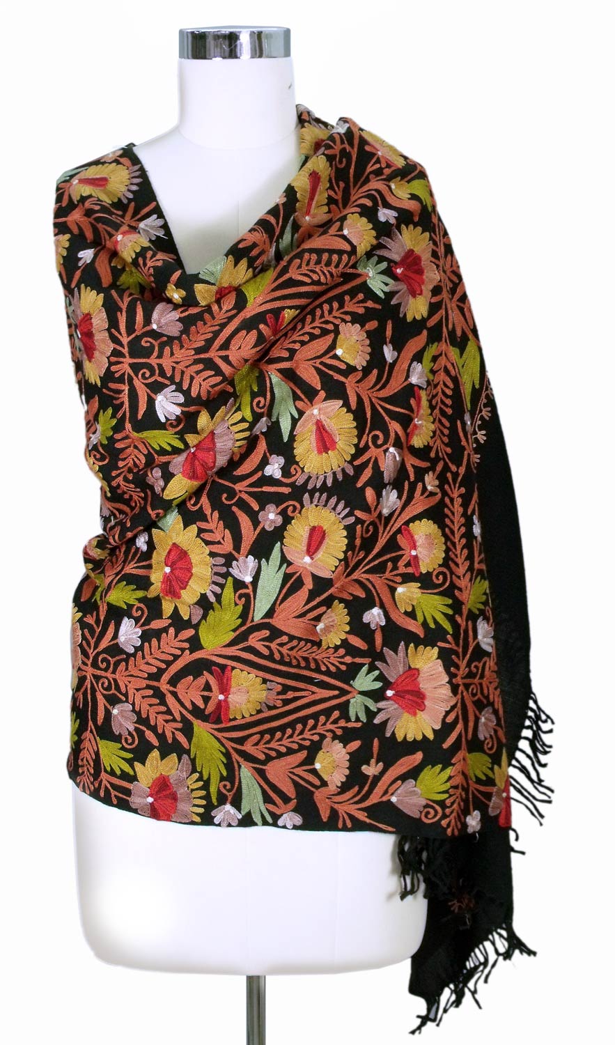 Wild Garden Multicolor Floral Embroidered Shawl