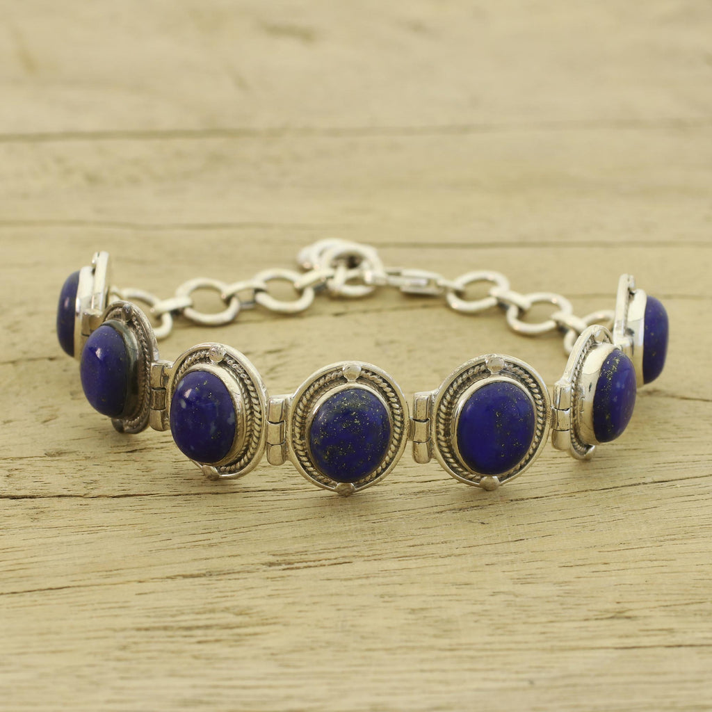 Majestic Blue Lapis Lazuli Link Bracelet