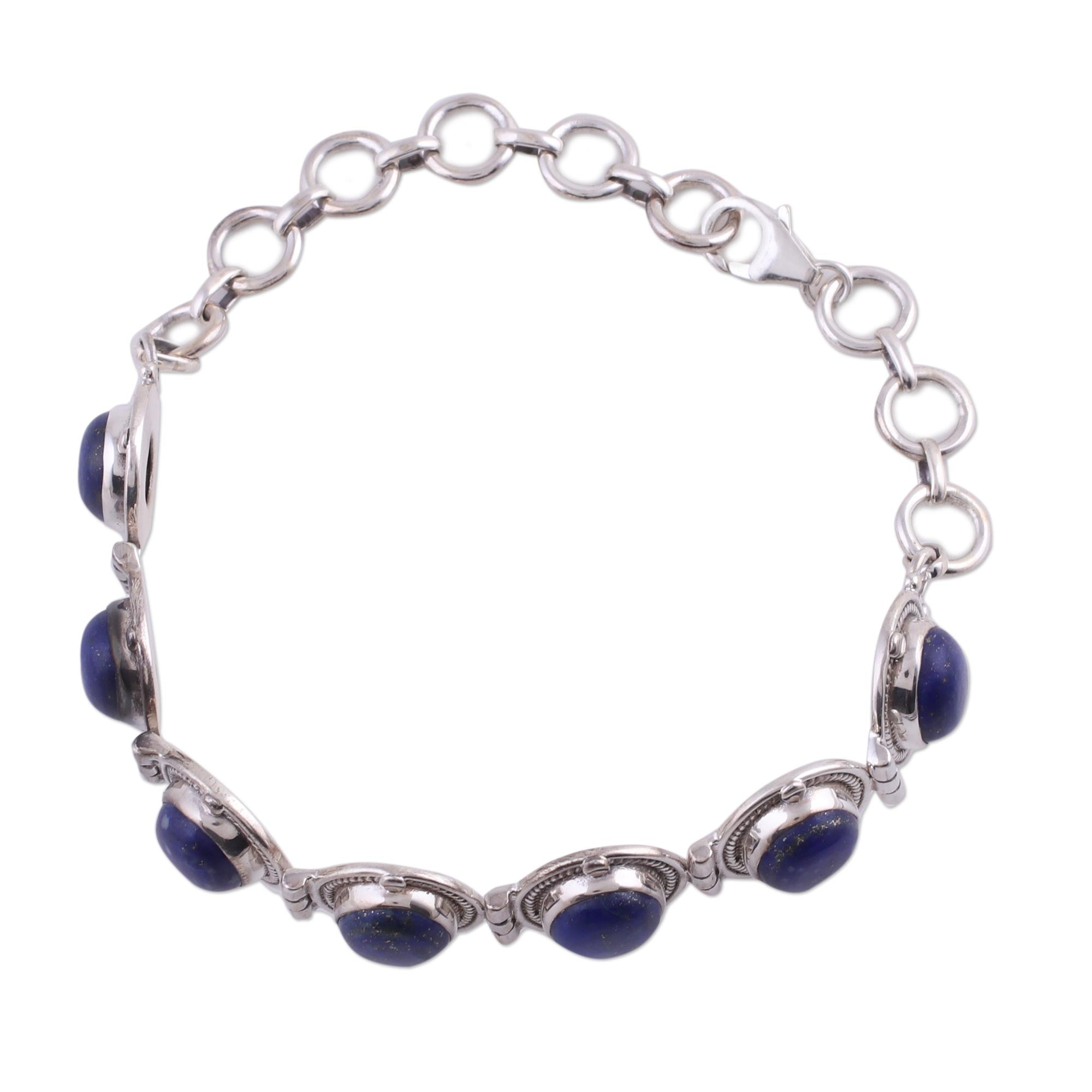 Majestic Blue Lapis Lazuli Link Bracelet