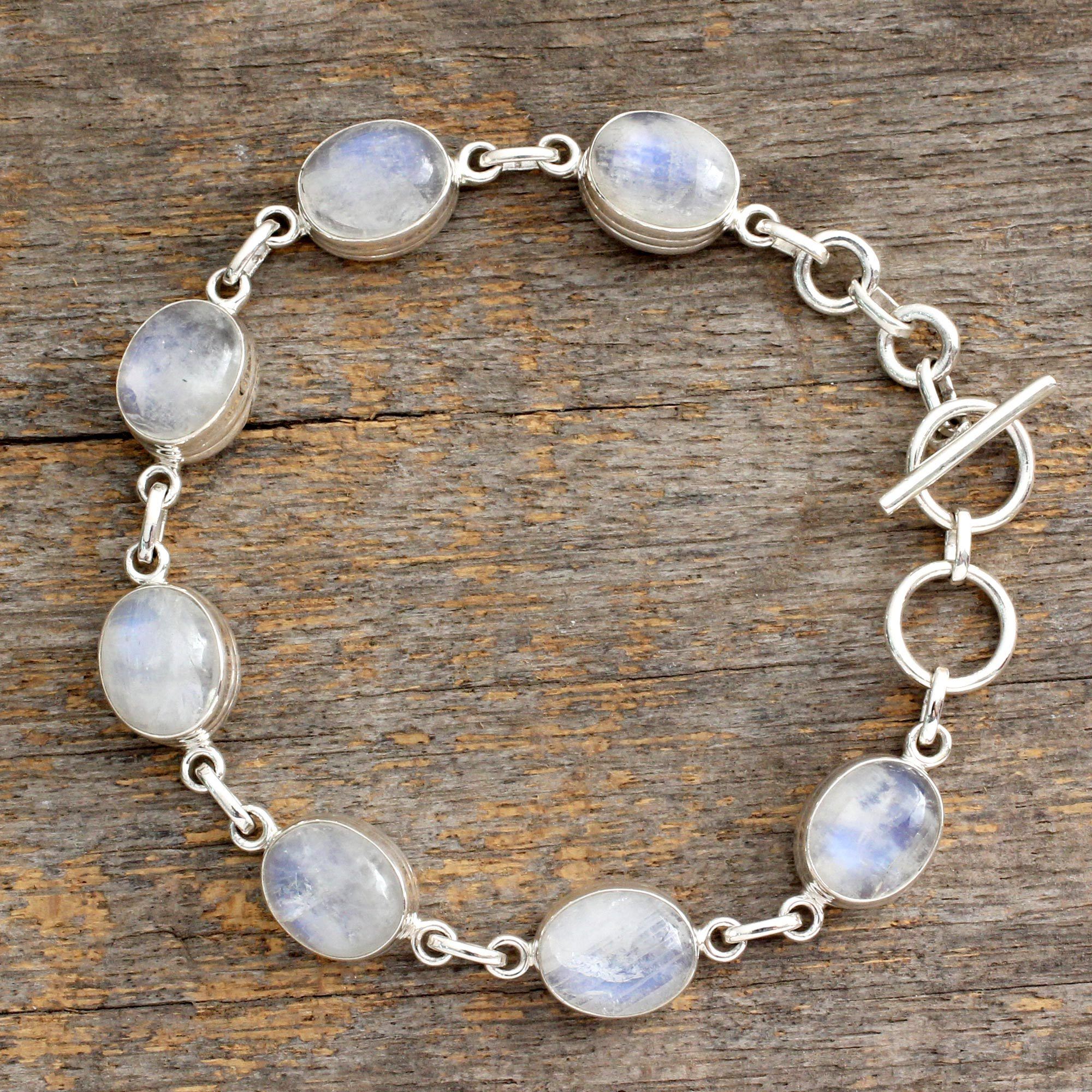 Moonstone & Sterling Silver Link Bracelet