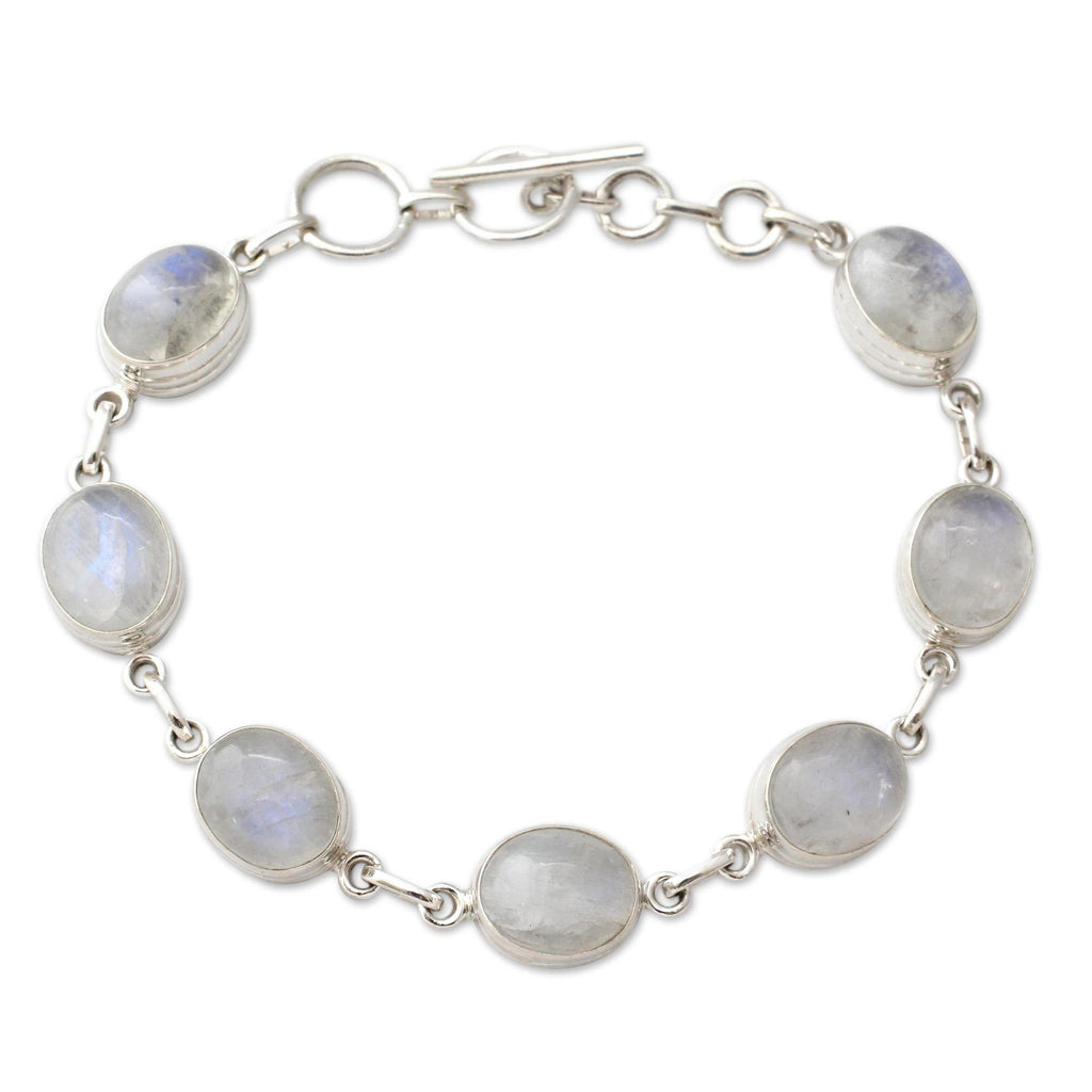 Moonstone & Sterling Silver Link Bracelet