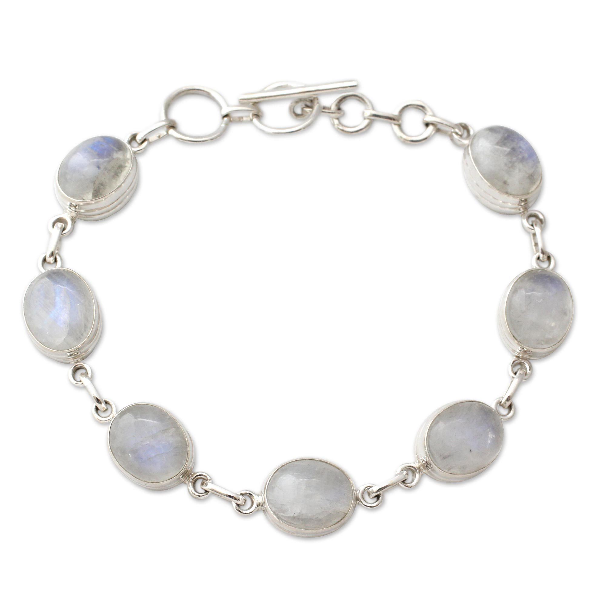 Moonstone & Sterling Silver Link Bracelet