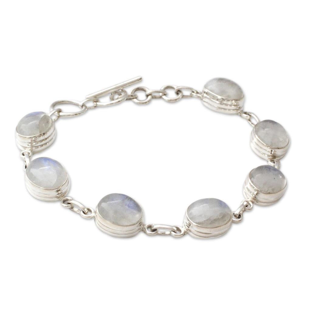 Moonstone & Sterling Silver Link Bracelet