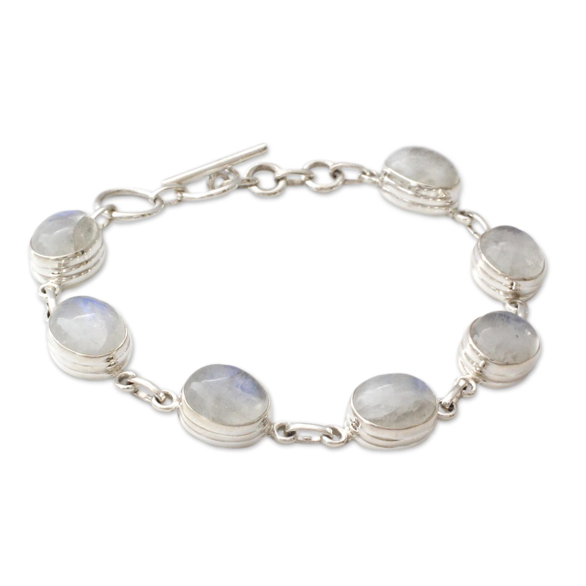 Moonstone & Sterling Silver Link Bracelet
