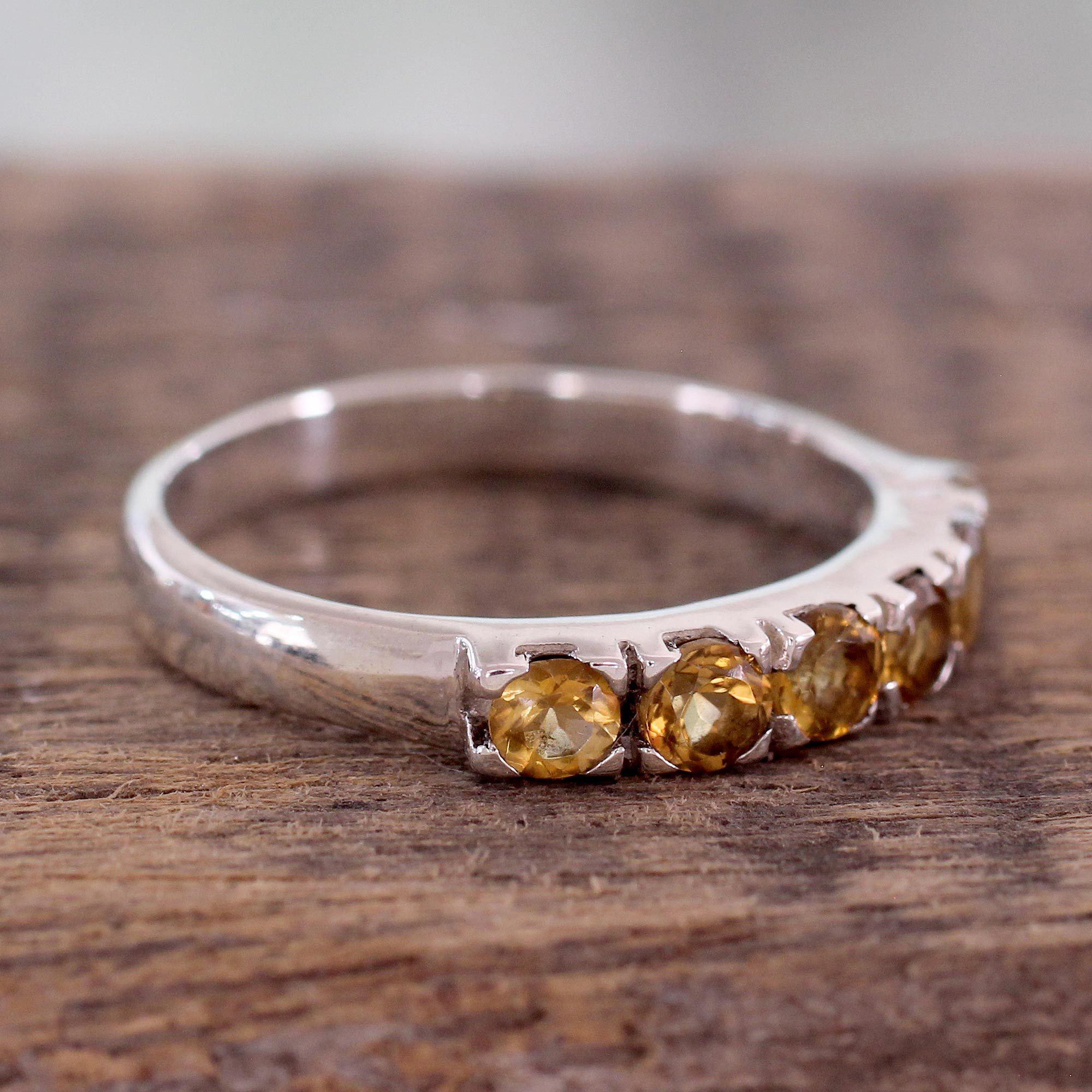 Citrine & Sterling Silver Handcrafted Ring
