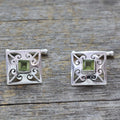 Quadrant Sterling Silver Peridot Cufflinks