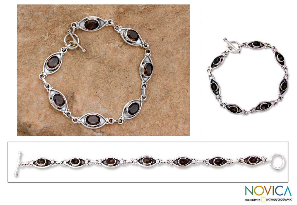 Eye of the Night Smoky Quartz Bracelet