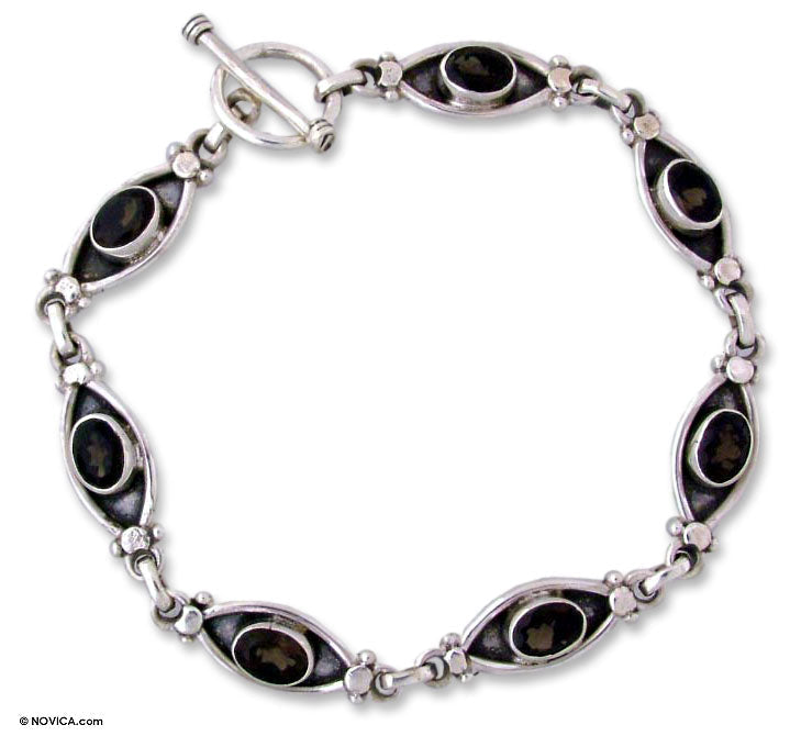 Eye of the Night Smoky Quartz Bracelet