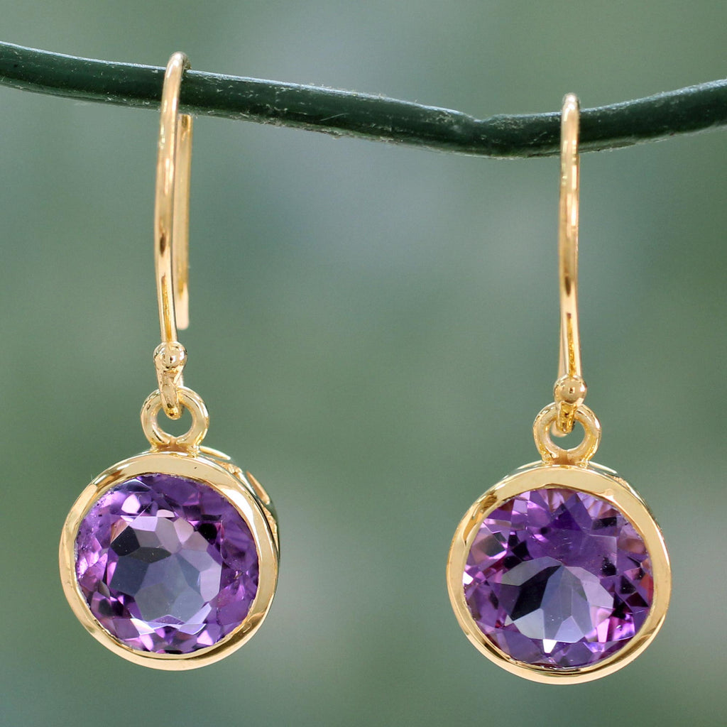 Mystical Flower Amethyst Drop Earrings