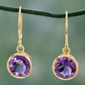 Mystical Flower Amethyst Drop Earrings