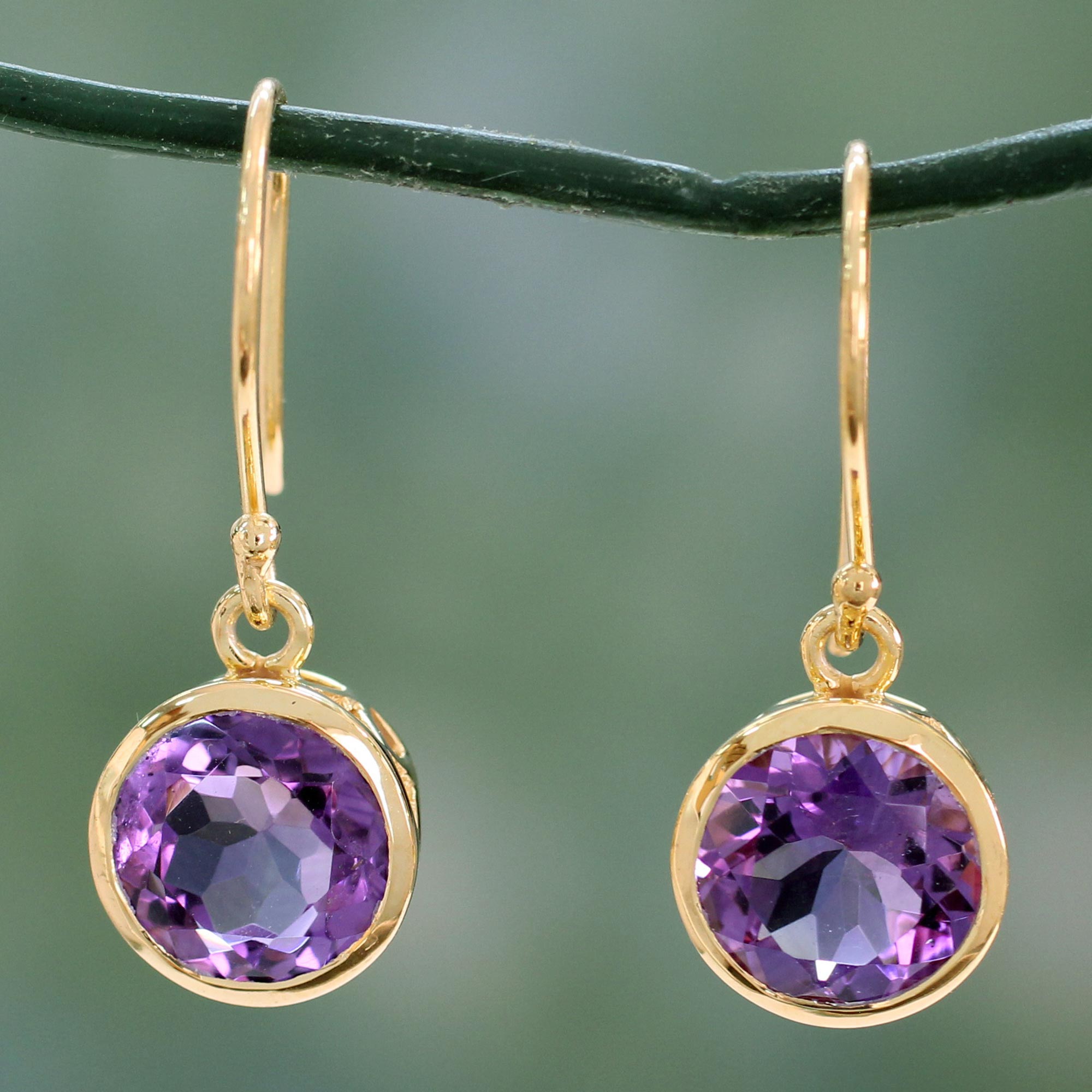Mystical Flower Amethyst Drop Earrings