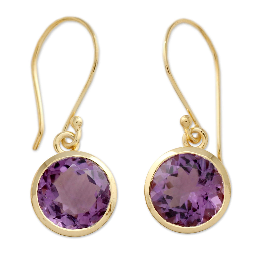 Mystical Flower Amethyst Drop Earrings