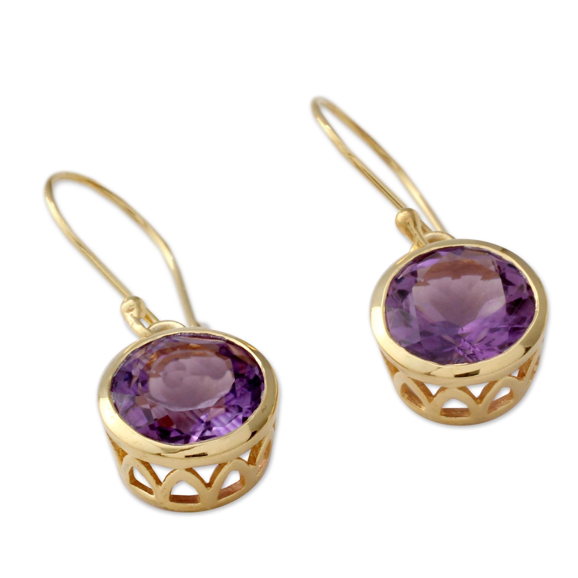 Mystical Flower Amethyst Drop Earrings