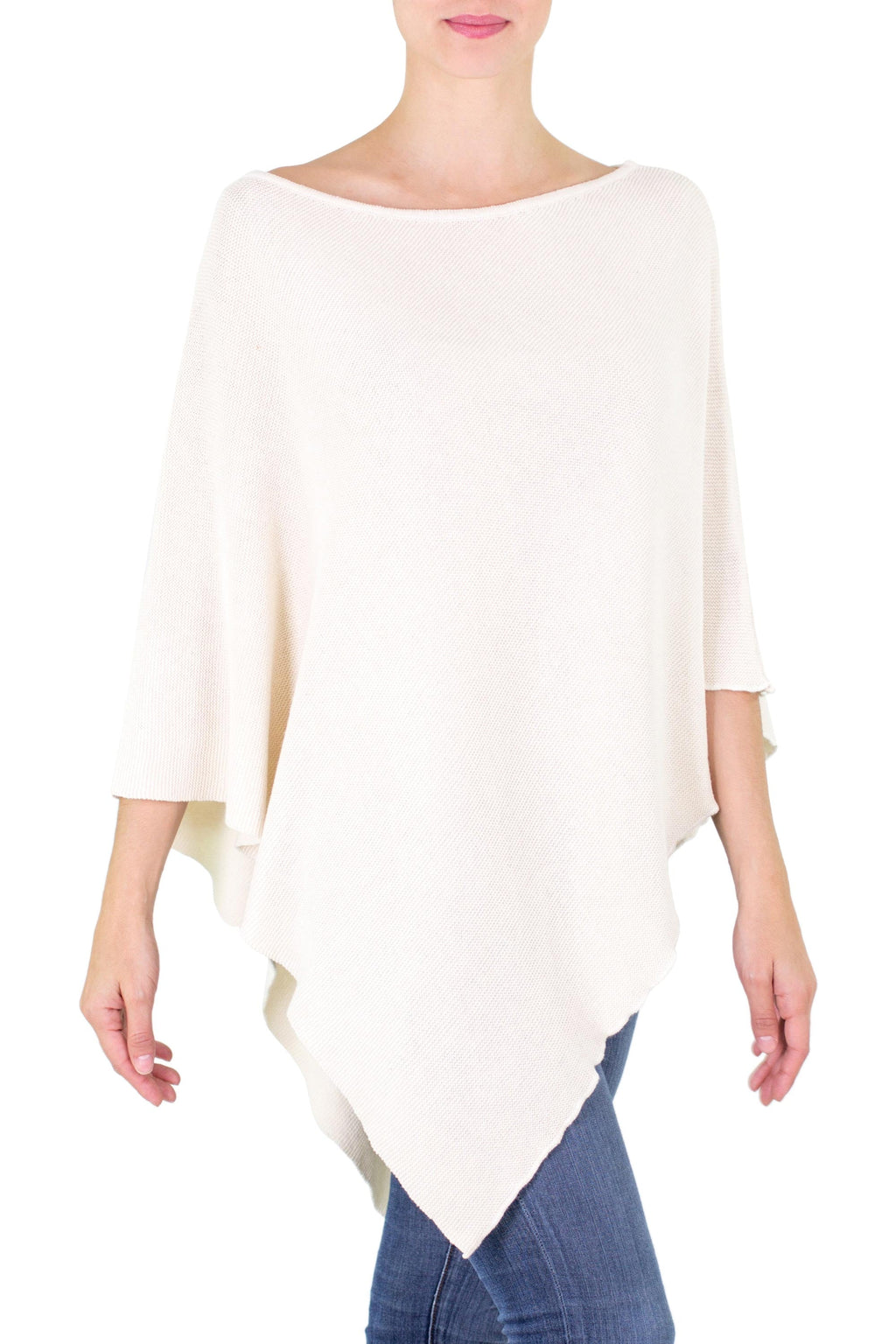 Ivory Grace Cotton Hand Made Poncho
