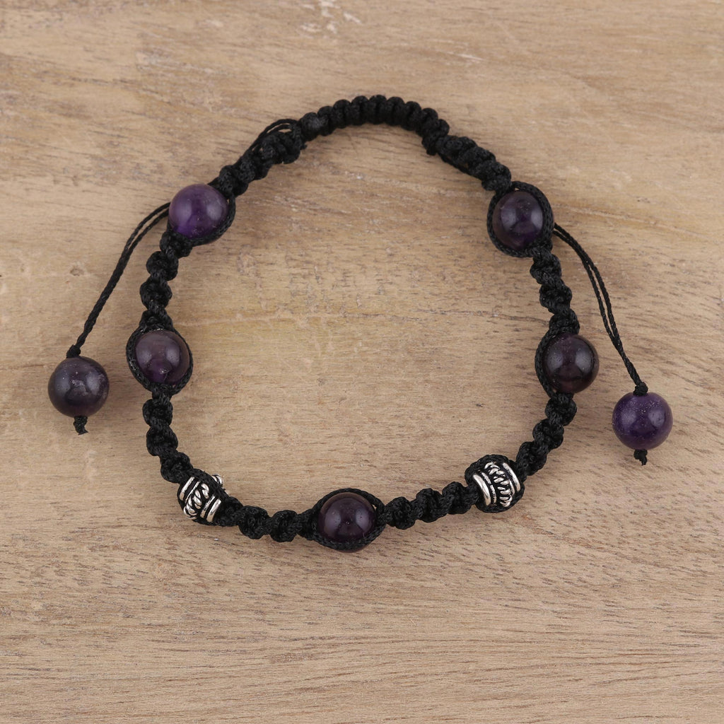 Violet Peace Macrame Bracelet