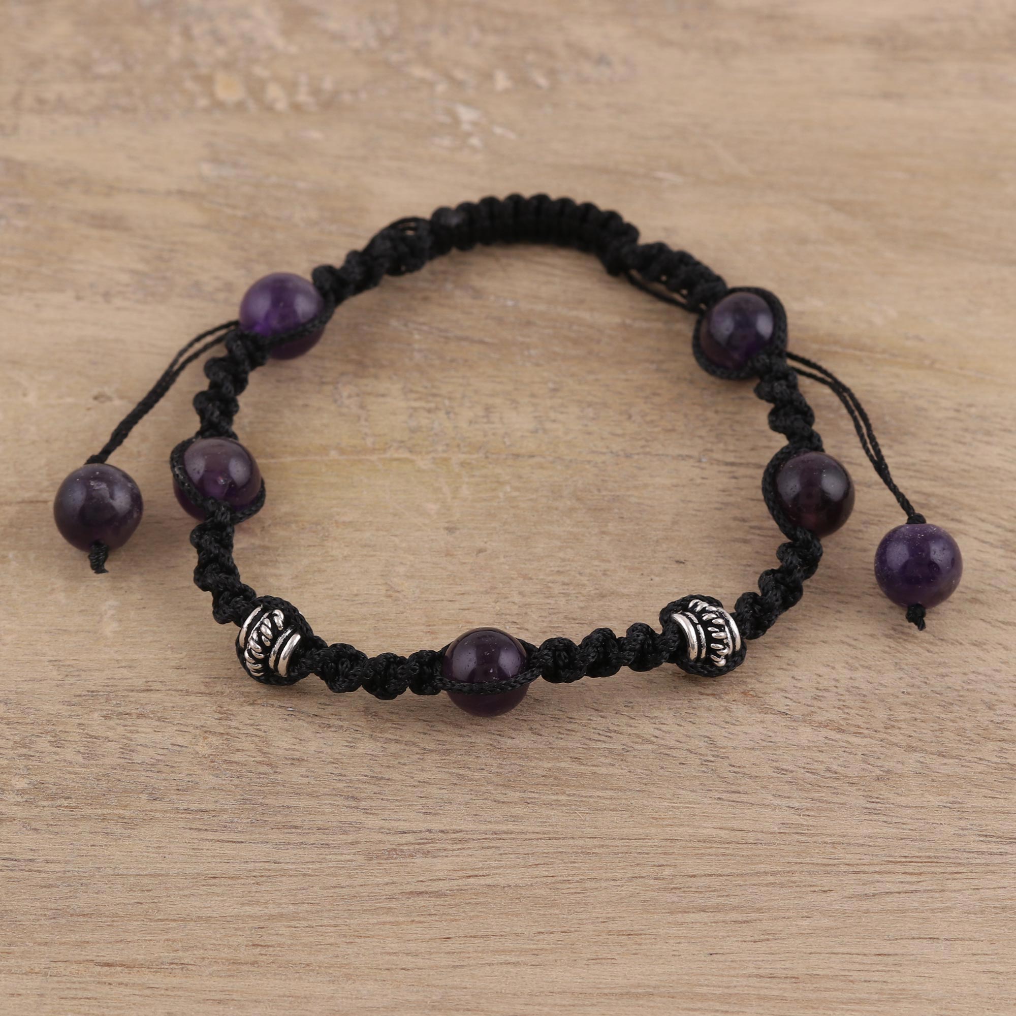 Violet Peace Macrame Bracelet