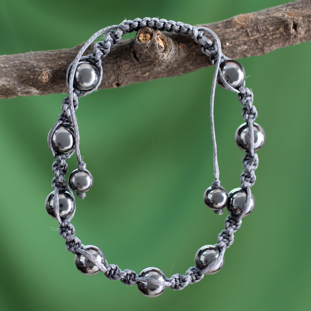 Elegant Beaded Hematite Bracelet