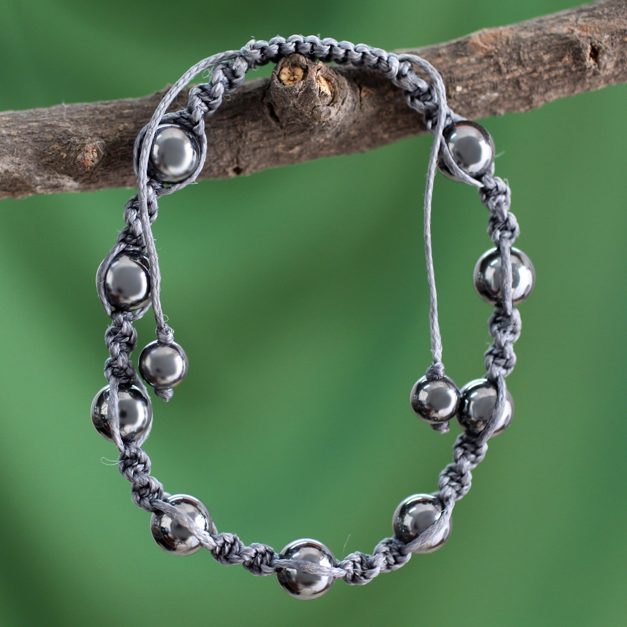Elegant Beaded Hematite Bracelet