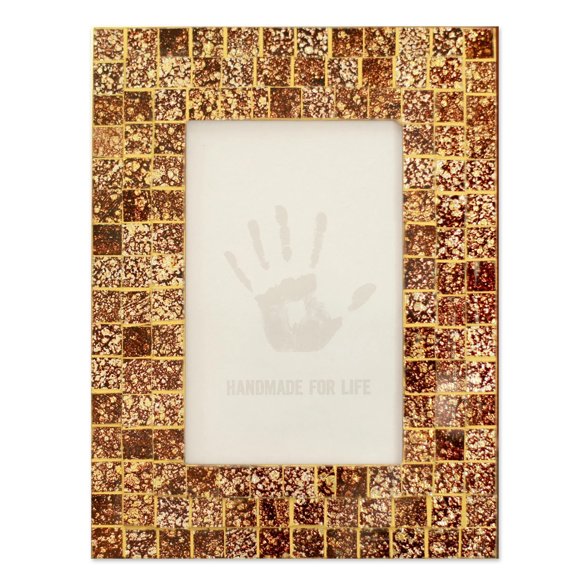 Golden Fireflies Metallic Mosaic Frame From India