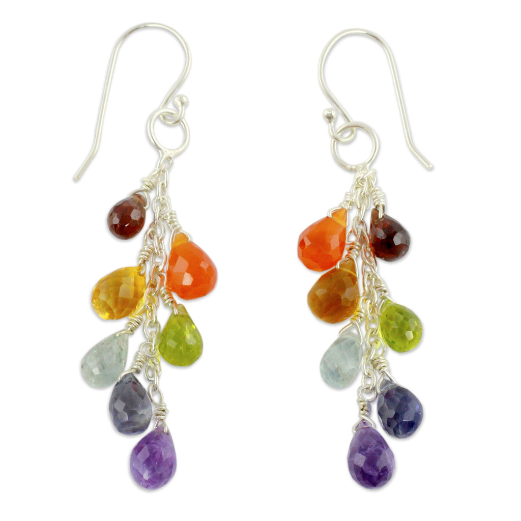 Vibrancy Multi-Gem Sterling Silver Earrings