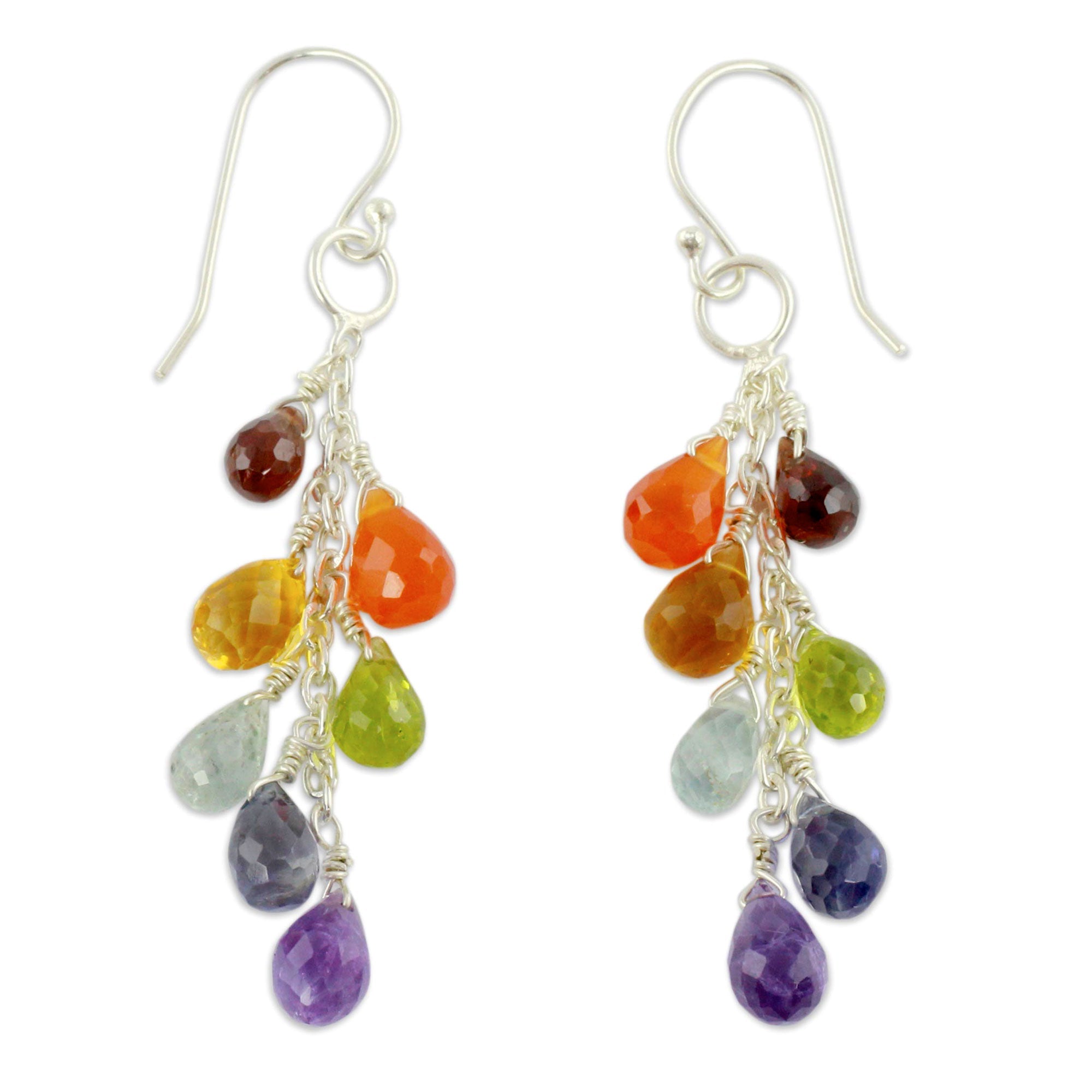 Vibrancy Multi-Gem Sterling Silver Earrings