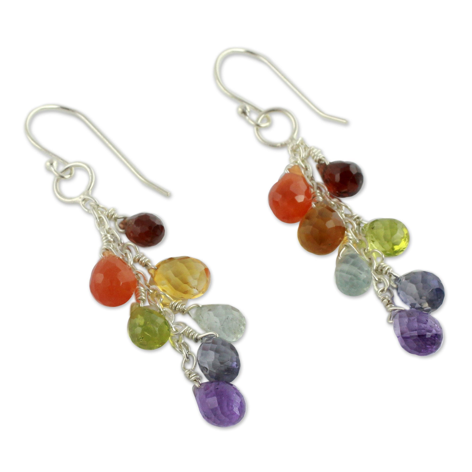 Vibrancy Multi-Gem Sterling Silver Earrings