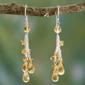 Golden Cascade Citrine & Silver Earrings