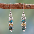 Golden Mystique Stone Earrings