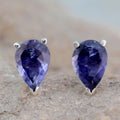 Iolite Silver Stud Post Earrings