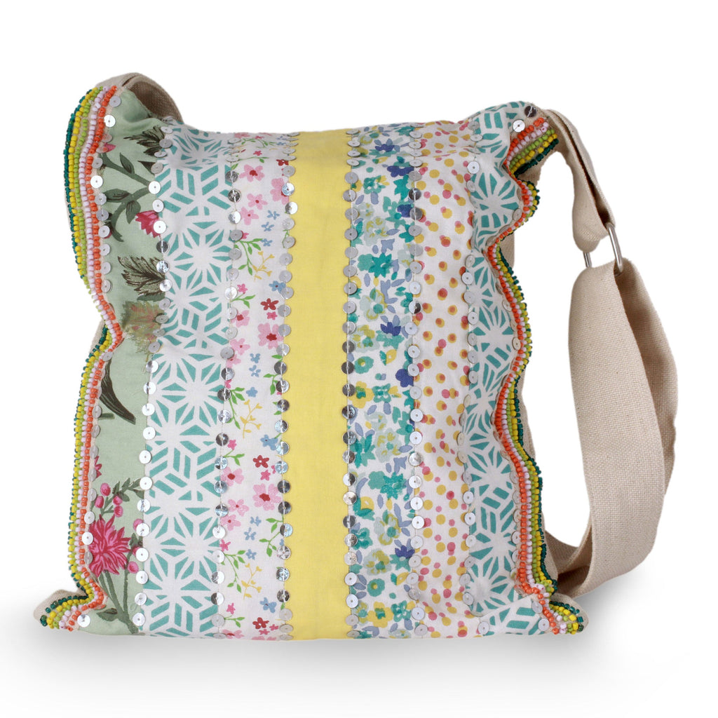 Garden Path Floral Cotton Shoulder Bag