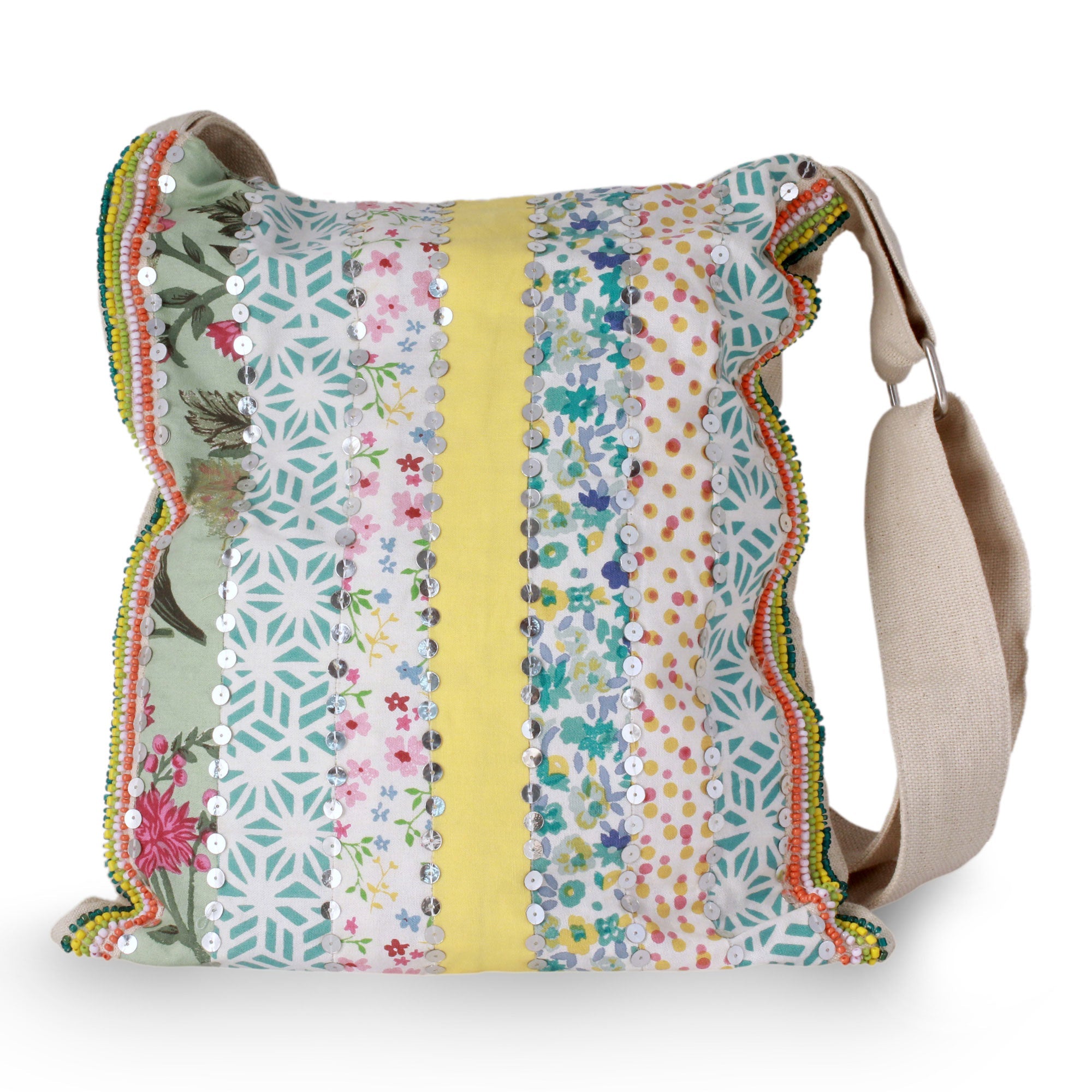 Garden Path Floral Cotton Shoulder Bag