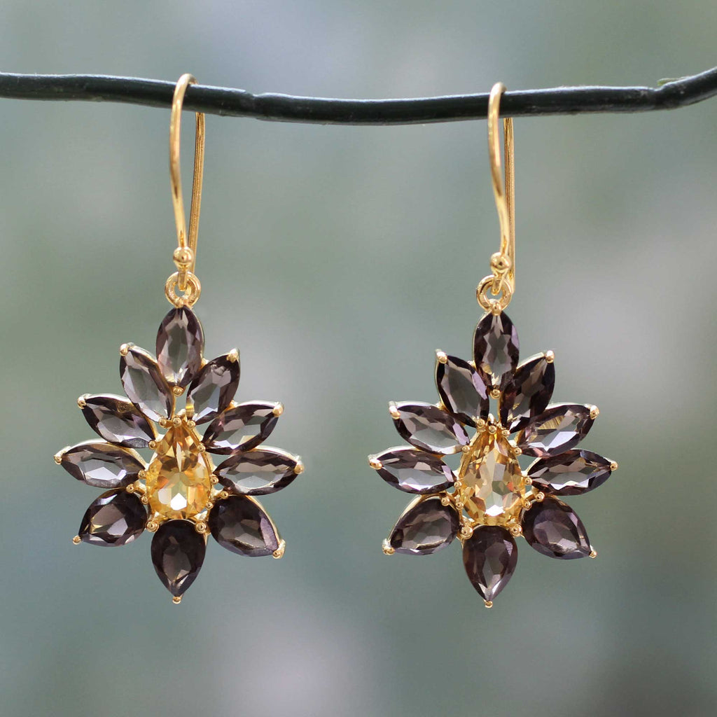 Twilight Aura Smoky Quartz Earrings