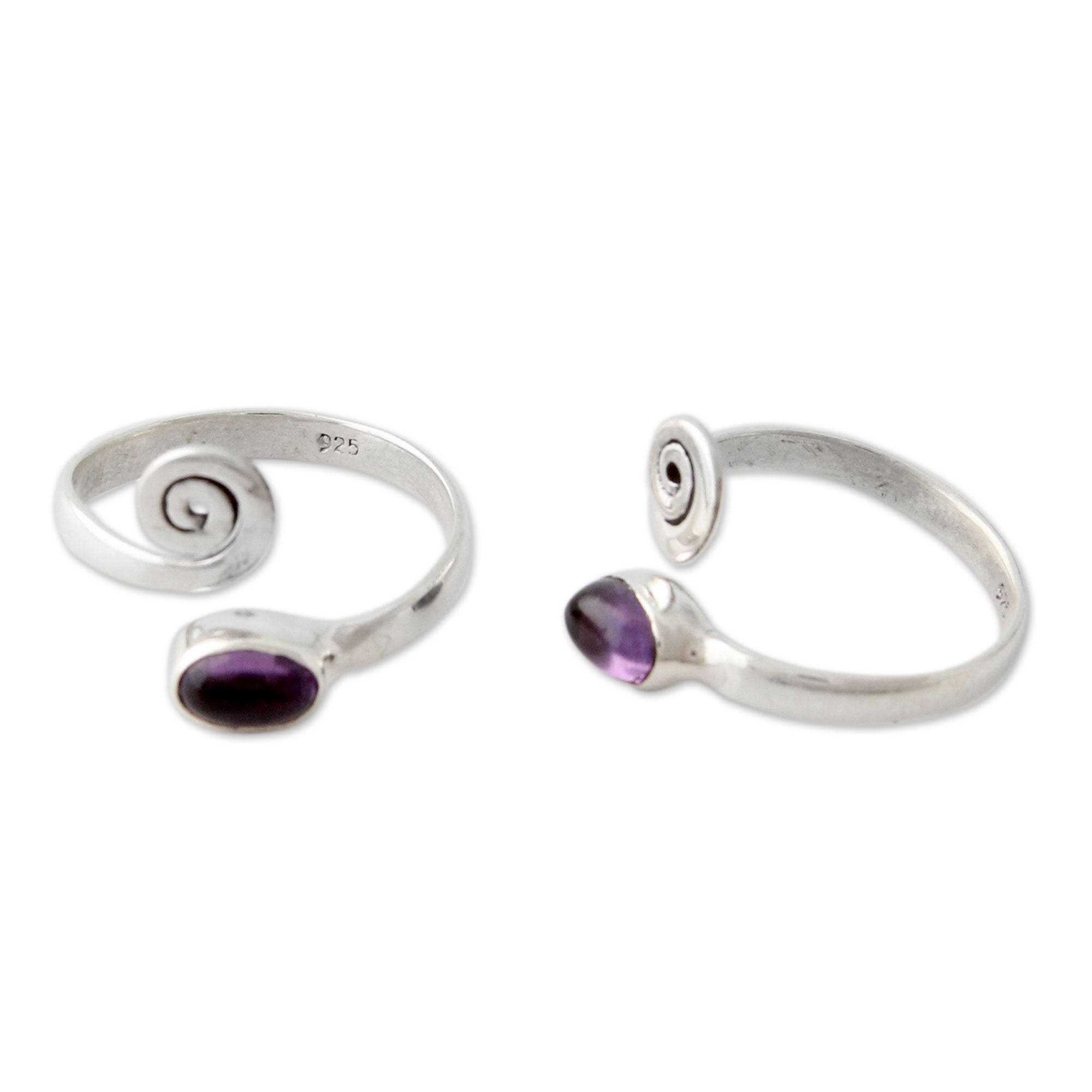 Curls Amethyst Toe Rings