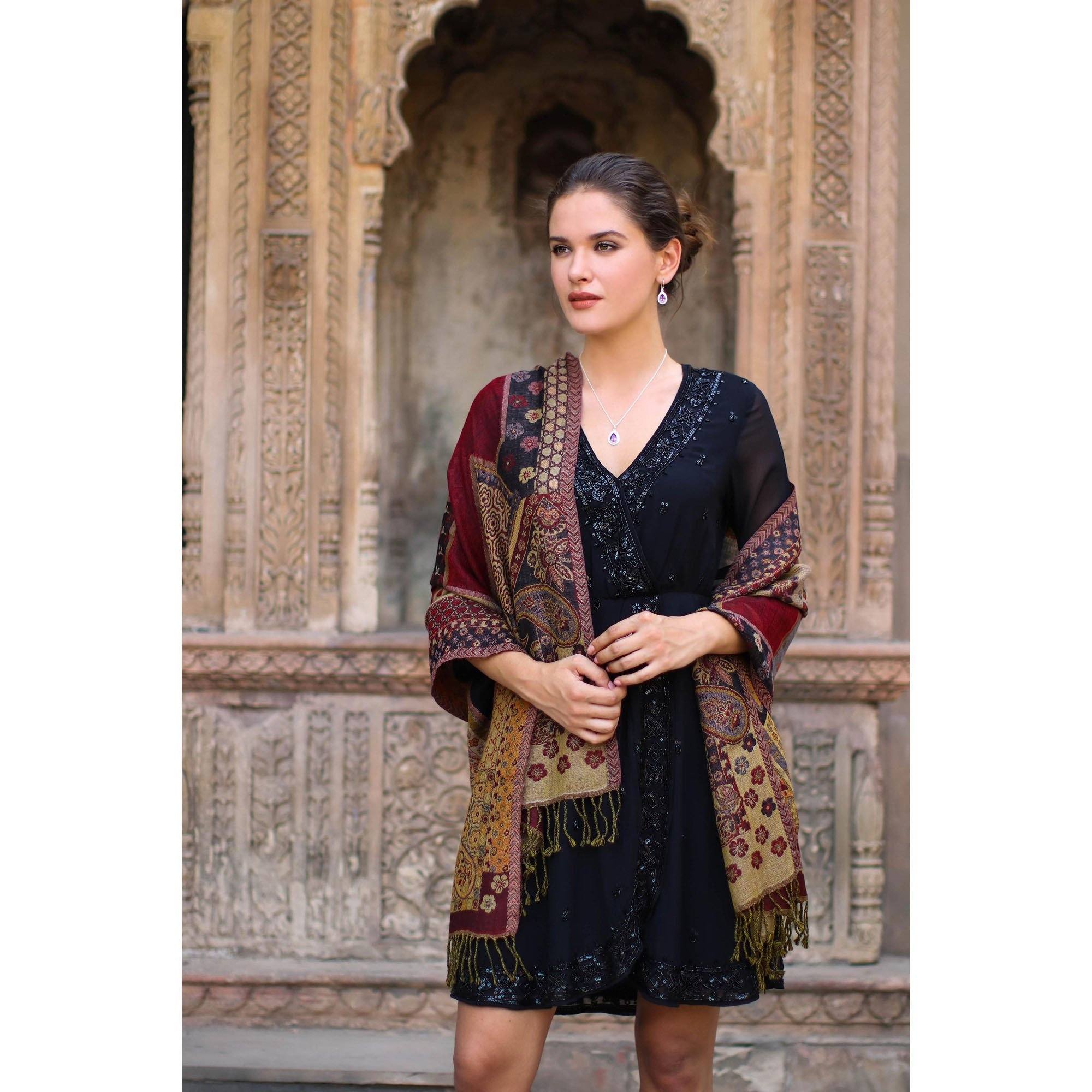 Handcrafted Jamawar Wool Shawl
