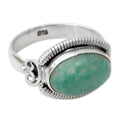 Seafoam Amazonite & Silver Ring